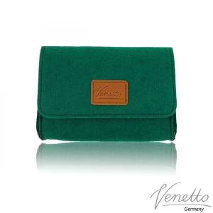 Mini Kulturtasche Reisetasche Hülle Tasche aus Filz für Zubehör Kosmetik Grün dunkel Bild 1