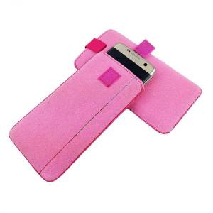 5 - 6,4" Universell Tasche aus Filz Schutzhülle für Handy Etui für Smartphone Filztasche Pink Bild 1