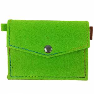 Filz Mini Kinder-Portemonnaie Geldbörse Sack Geldsack Chips Coin grün Bild 1