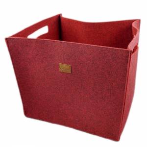 3-er Set Box Filzbox Aufbewahrungskiste Kiste Korb Filzkorb rot Bild 1