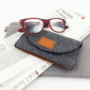 Brillenetui Tasche aus Filz Hülle Schutzhülle Etui für Brille Schwarz Bild 3