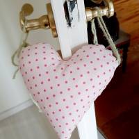 Türstopper zum Einhängen an der Türklinke-Herz-rosa mit pinken Pünktchen Bild 2