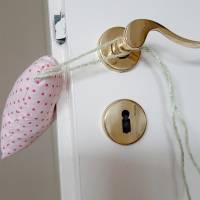 Türstopper zum Einhängen an der Türklinke-Herz-rosa mit pinken Pünktchen Bild 3
