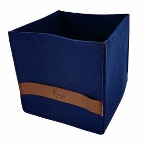 3-er Set Box Filzbox Aufbewahrungskiste Aufbewahrungsbox Kiste für Allelei auch für IKEA Regale blau dunkel Bild 4
