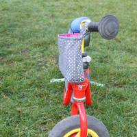 Lenkertasche für Laufrad / Kinderrad / Roller "Punkte grau" Bild 3
