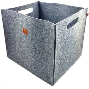3-er Set Box Filzbox Aufbewahrungskiste Korb Kiste Filzkorb Filz für Ikea Möbel grau anthrazit Bild 1