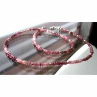 Edelsteinkette/ Collier aus Pink Turmaln facettiert mit 925 Silber, Damen Kette, Geschenk, Geburtstag, Weinachten Bild 1