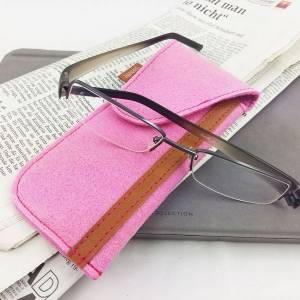 Brillenetui Tasche Hülle Filzetui Schutzhülle Etui für Brille, Pink Bild 4