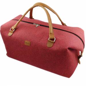 Reisegepäck Tasche für Ausflug Urlaub Filztasche Reisetasche Handtasche Weekender Tragetasche, rot Bild 1