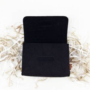 Täschchen Mini Hülle Tasche aus Filz für Zubehör und Accessoires, Netzteil, PC Maus, E-Zigarette, Kosmetik, Schwarz Bild 5