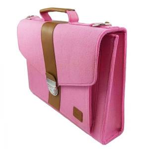 Businesstasche handmade Umhängetasche Dokumenten Bürotasche Tasche Filztasche rosa pink Bild 2