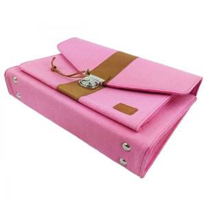 Businesstasche handmade Umhängetasche Dokumenten Bürotasche Tasche Filztasche rosa pink Bild 4