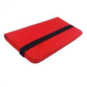5.2 - 6.4" Bookstyle wallet case Tasche Hülle Buchhülle Handytasche Klapptasche Klapphülle aus Filz, rot Bild 2