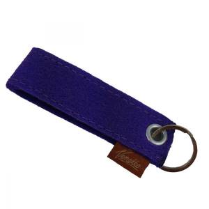 Schlüsselanhänger Anhänger für Schlüssel mit Metallring Band aus Filz Filzband, Lila Bild 1