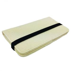 5.2 - 6.4" Bookstyle wallet case Tasche aus filz Hülle für Tablet Filztasche Creme Bild 4