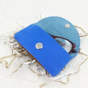 Brillenetui Tasche Hülle Schutzhülle für Brille blau Bild 2