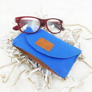Brillenetui Tasche Hülle Schutzhülle für Brille blau Bild 3