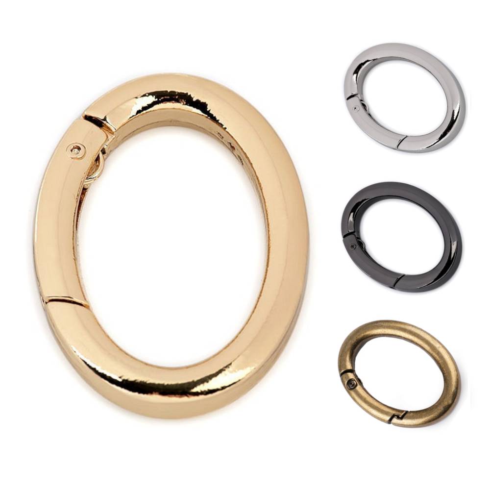 Karabiner Ring Oval 19/29mm Silber Gold Schwarz Altmessing Bild 1