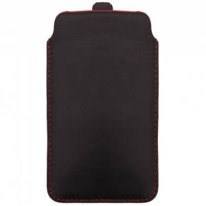 Echtleder Tasche Pull up Leder Hülle Schutzhülle Lederhülle Schutztasche für Smartphone, Schwarz Bild 4