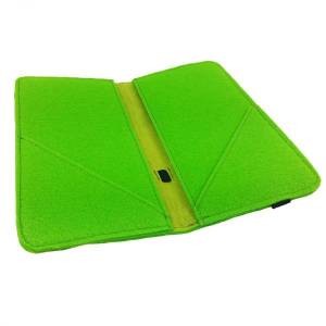 5.2 - 6.4" Bookstyle wallet case Tasche Hülle Schutzhülle Klapptasche Klapphülle Buchhülle aus Filz, grün Bild 3