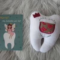 Wackelzahn Zahn Zahnfee mit Karte - Schmetterlinge Bild 1