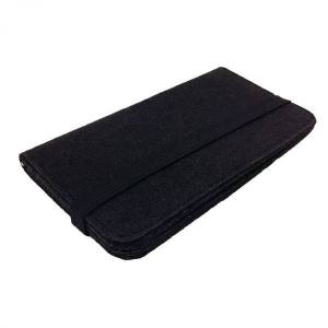 5.2 - 6.4" Bookstyle wallet Tasche aus Filz Hülle Buchhülle Schutzhülle für Handy schwarz Bild 4