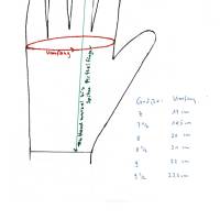 Pulswärmer mit Daumen  handgestrickt Armstulpen Fausthandschuhe ohne Kuppen  Gelb Grau Braun Größe M Bild 7