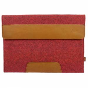 17,3 Zoll Hülle Tasche Laptop Notebook Filz Leder Sleeve Filztasche Ledertasche rot Bild 1