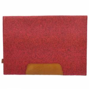 17,3 Zoll Hülle Tasche Laptop Notebook Filz Leder Sleeve Filztasche Ledertasche rot Bild 3