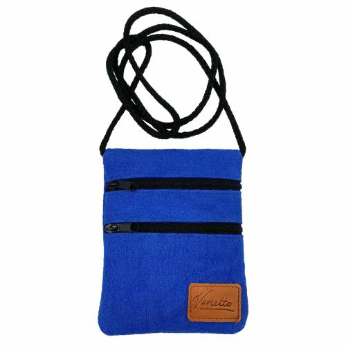 Brusttasche Reisetasche Tabaktasche Tasche Geldbeutel aus Filz blau