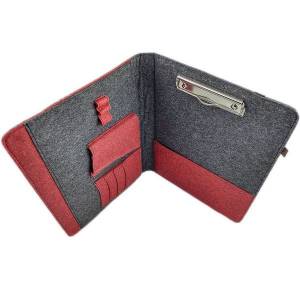 DIN A4 Organizer Tasche aus Filz Schutzhülle für Tablet eBook Etui Schwarz und Rot Bild 3