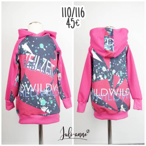 Cooler Hoodie / Pullover mit Kapuze Teilzeit-Rabaukin - Mädchen 110/116