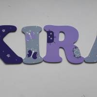Holzbuchstaben für das Kinderzimmer Türschild flieder grau lila Bild 8