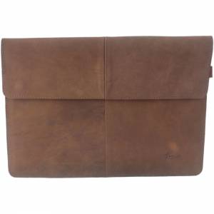 12,9 - 13,3 Zoll Echtleder Hülle Nubuk-Leder-Tasche Schutztasche Sleeve für MacBook / Air / Pro, iPad Pro, Surface, Lapt Bild 1