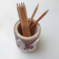 Hase Stiftebecher , Häschen mit Schleife, Stiftehalter für Kinder Bild 7
