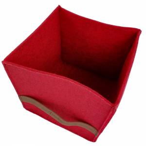 3-er Set Box Filzbox Aufbewahrungskiste Aufbewahrungsbox Kiste für Allelei auch für IKEA Regale rot meliert Bild 3