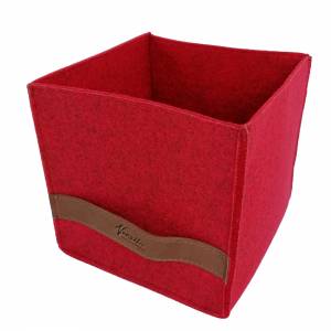 3-er Set Box Filzbox Aufbewahrungskiste Aufbewahrungsbox Kiste für Allelei auch für IKEA Regale rot meliert Bild 4