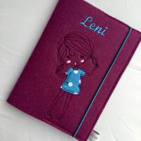 Besticktes Tagebuch aus Filz mit Namen  Mädchen Bild 6