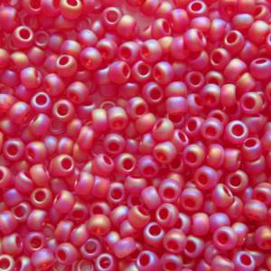 Toho Seed Beads 11/0 Transp. Rainbow Frosted Ruby Bild 2