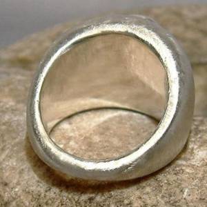 Statement Ring aus 925 Silber mit Opal - Massiver Opalring / Siegelring Bild 3