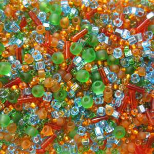 Toho Seed Bead Mix Haiku Orange/Green/Blue 10g Bild 2