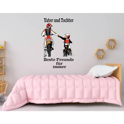 Top Wandtattoo Vater und Tochter konturgeschnitten in 5 Größen ab 40 cm B x 60 cm H