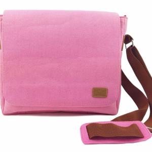 Umhängetasche Freizeit Schultertasche Tasche aus Filz Filztasche Handtasche Pink Bild 1
