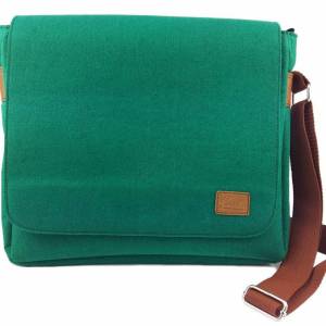 Herrentasche Messenger Bag Schultertasche Umhängetasche Handtasche aus Filz Grün dunkel Bild 1