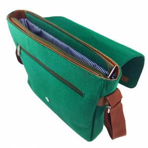 Herrentasche Messenger Bag Schultertasche Umhängetasche Handtasche aus Filz Grün dunkel Bild 6