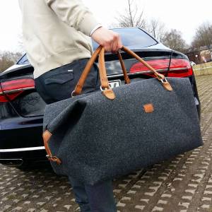 Handgepäck-Tasche Businesstasche Weekender handgemacht Handtasche Reisetasche für Flugzeug Flugtasche, Schwarz Bild 1