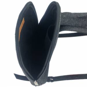 Venetto Mini Rucksack Tasche aus Filz Filzrucksack klein unisex handgemacht schwarz Bild 6