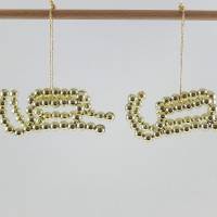 2 Perlenschlitten Baumanhänger Weihnachtsdeko Adventsdekoration Deko Bild 2