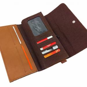 Portemonnaies Geldbörse Geldtasche aus Filz Geschenk für Sie Braun Bild 2