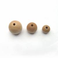 Holzperlen Holzkugeln natur roh 15 20 25 mm mit Bohrung Bild 2